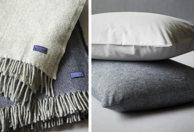 Wool Blankets + Chambray Stone and Flannel Indigo Bedding