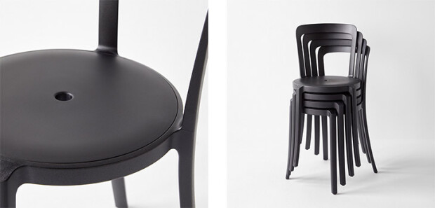 On & On Black Stacking Chair
