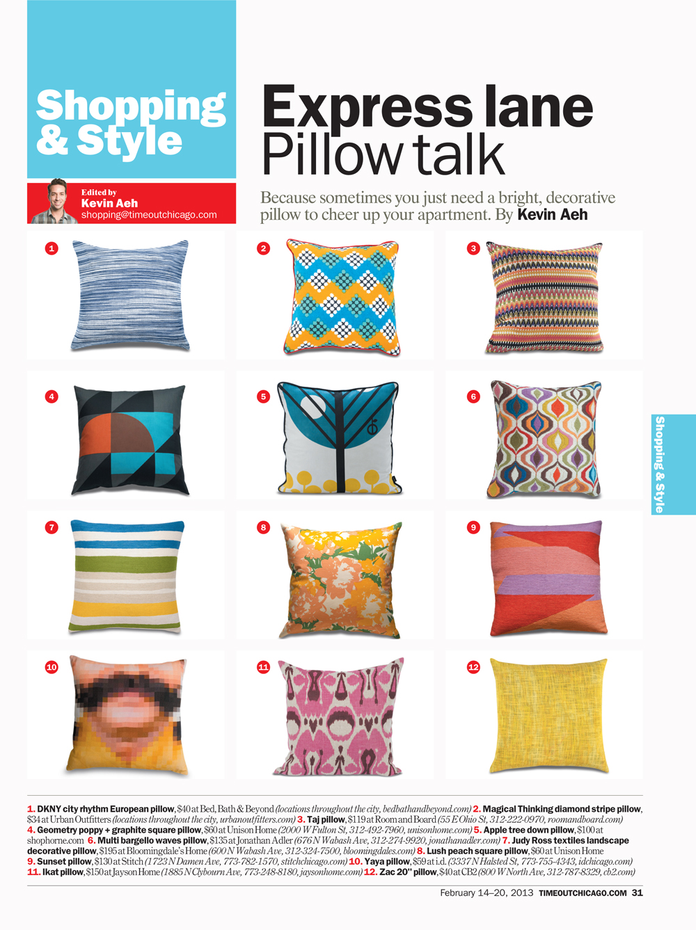 Geometry and Lush Pillows featured in TOC Feb 2013